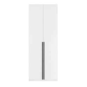 Lee White 31.5 in. Freestanding Wardrobe with 1 Hanging Rod, 1 Shelf and 2-Drawers