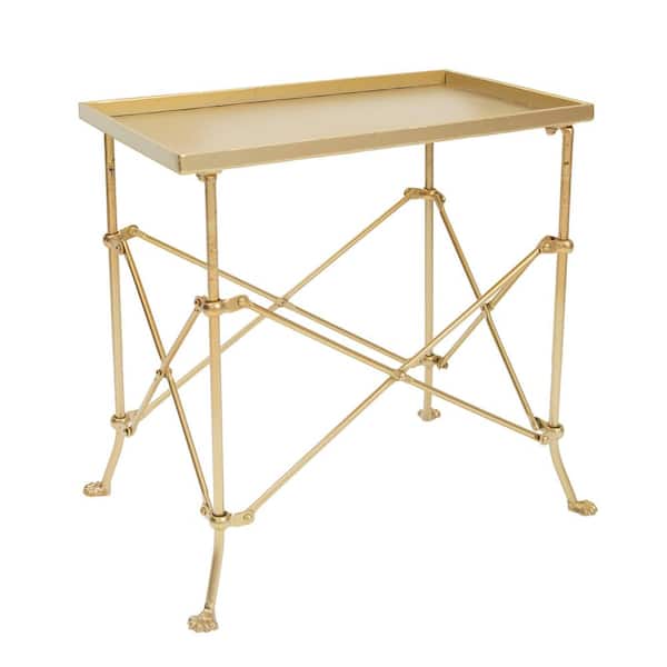 Storied Home 20 in. Gold Rectangle Metal Table