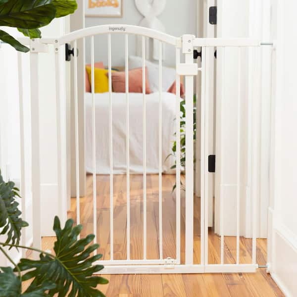 The Thruway 53W Series Pet and Baby Gate, Openings 29.5 in. - 53 in. Wide, 38 in. Tall-White
