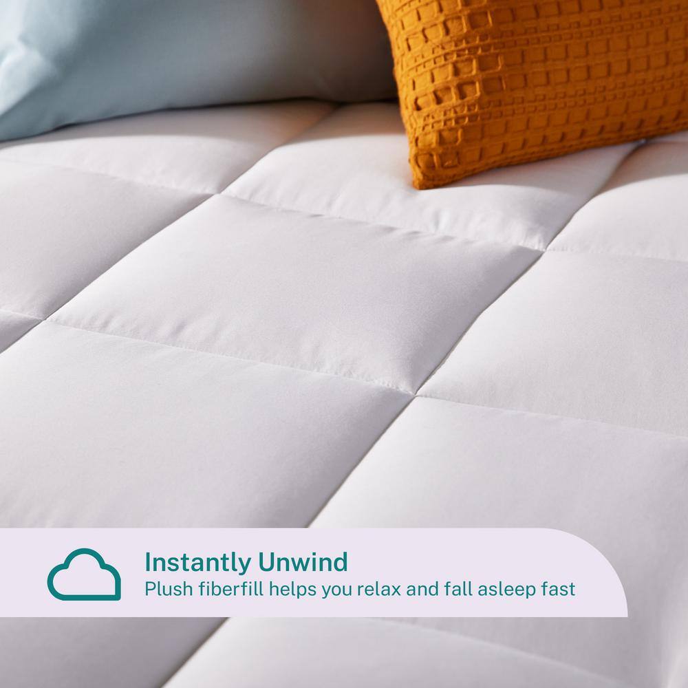 King Size White Gel Memory Foam Mattress Topper