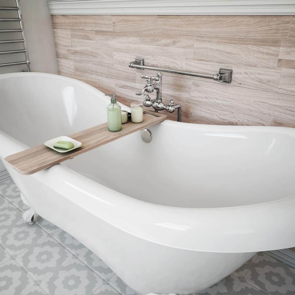 Elegant White Acrylic Clawfoot Freestanding Bathtub