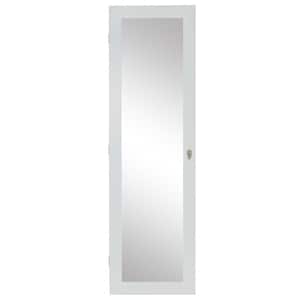 Wall-Mounted White Large-Capacity Wooden Mirror Cabinet with Full-Length Mirror