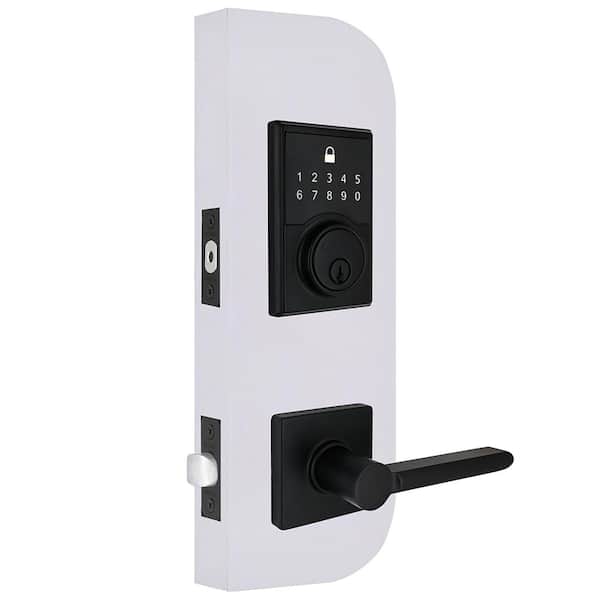Defiant Compact Touch Square Matte Black Deadbolt with Tonebridge
