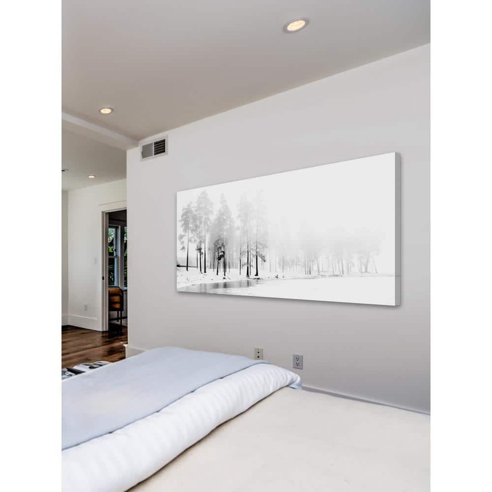 12 in. H x 24 in. W Winter River by Marmont Hill Printed Canvas Wall A