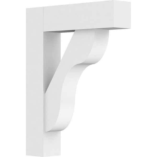 Ekena Millwork Standard Carmel 3 in. W x 18 in. H x 14 in. D Signature Urethane Polyurethane Bracket With Block Ends