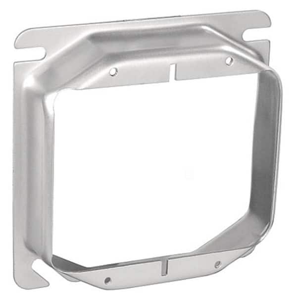 Southwire 4 in. W Steel Metallic 2-Gang 2-Device 1 in. Raised Mud Ring (1-Pack)
