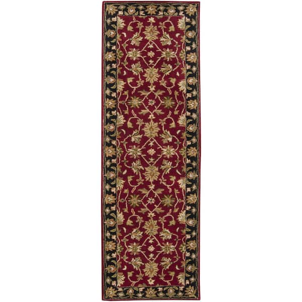 Livabliss Valorie Burgundy 3 ft. x 8 ft. Runner Rug