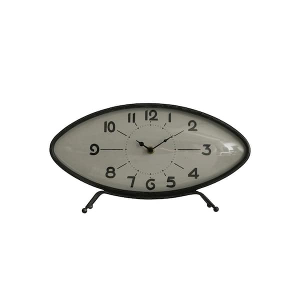 Storied Home Black Analog Metal Decorative Mantel Clock