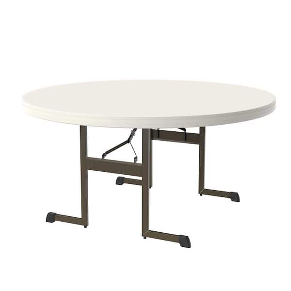 Lifetime 60 in. Almond Plastic Folding Banquet Table