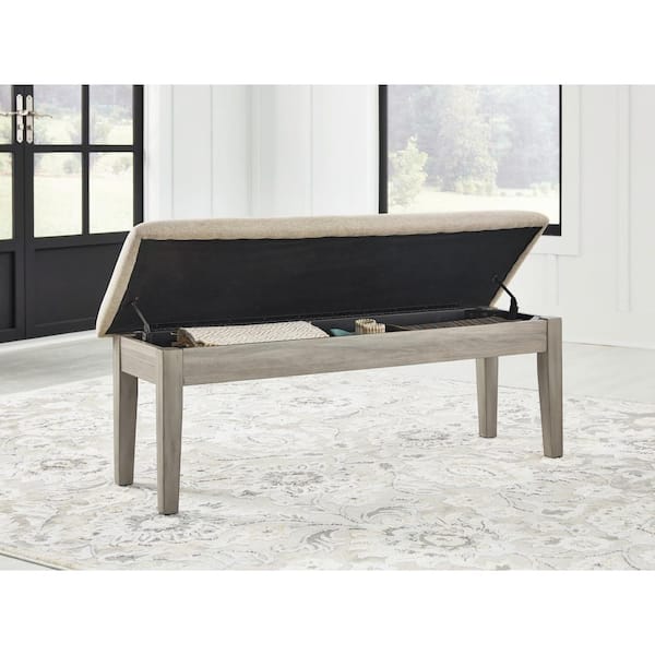 Parellen Storage Bench - Beige/Gray - (D291-00) Parellen Storage Bench - Beige/Gray - (D291-00)