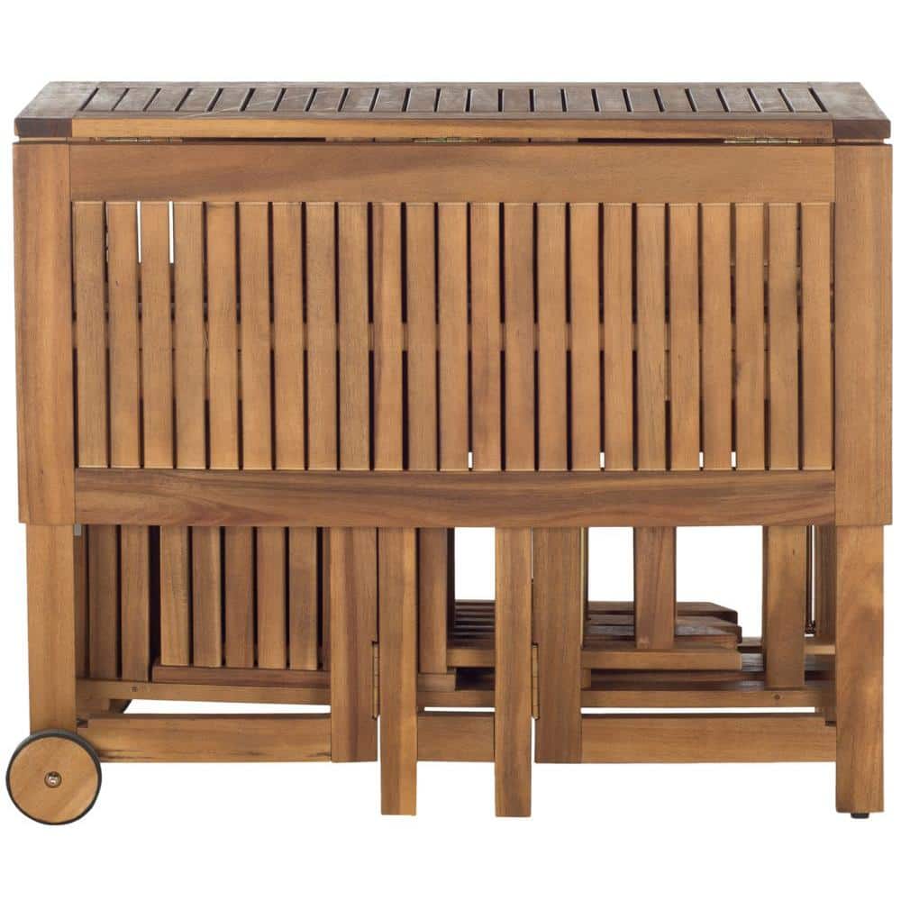 Natural Acacia Wood Foldable 5-Piece Outdoor Dining Set