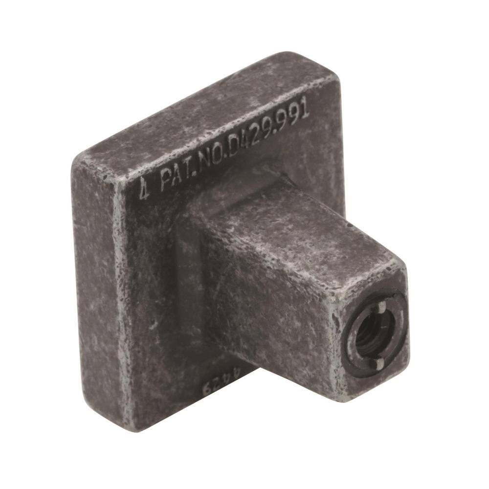 Wrought Iron Square Rustic Cabinet Knob with Mounting Hardware