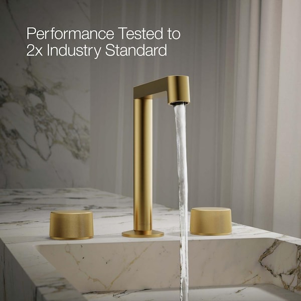 KOHLER Components Bathroom Sink Handles with Oyl Design in Vibrant Brushed Moderne Brass