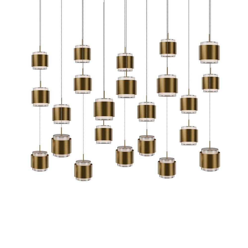 Banded 23-Light Black Integrated LED Linear Pendant Light Selectable 4CCT 2700K-3000K-3500K-4000K price history on PriceWatchPro