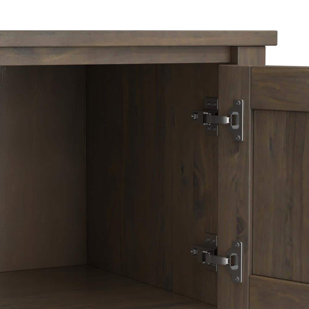Ela 48'' Smoky Brown Solid Wood Console Table with Storage
