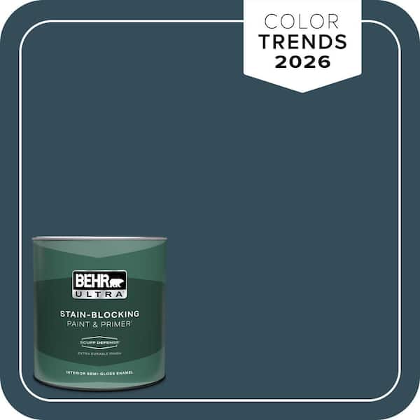 BEHR ULTRA 1 qt. Home Decorators Collection #HDC-CL-28 Nocturne Blue Extra Durable Semi-Gloss Enamel Interior Paint & Primer