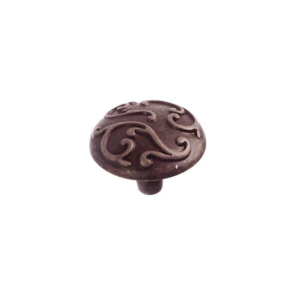 Richelieu Hardware 1-1/4 in. (31 mm) Antique Iron Traditional Metal Cabinet Knob