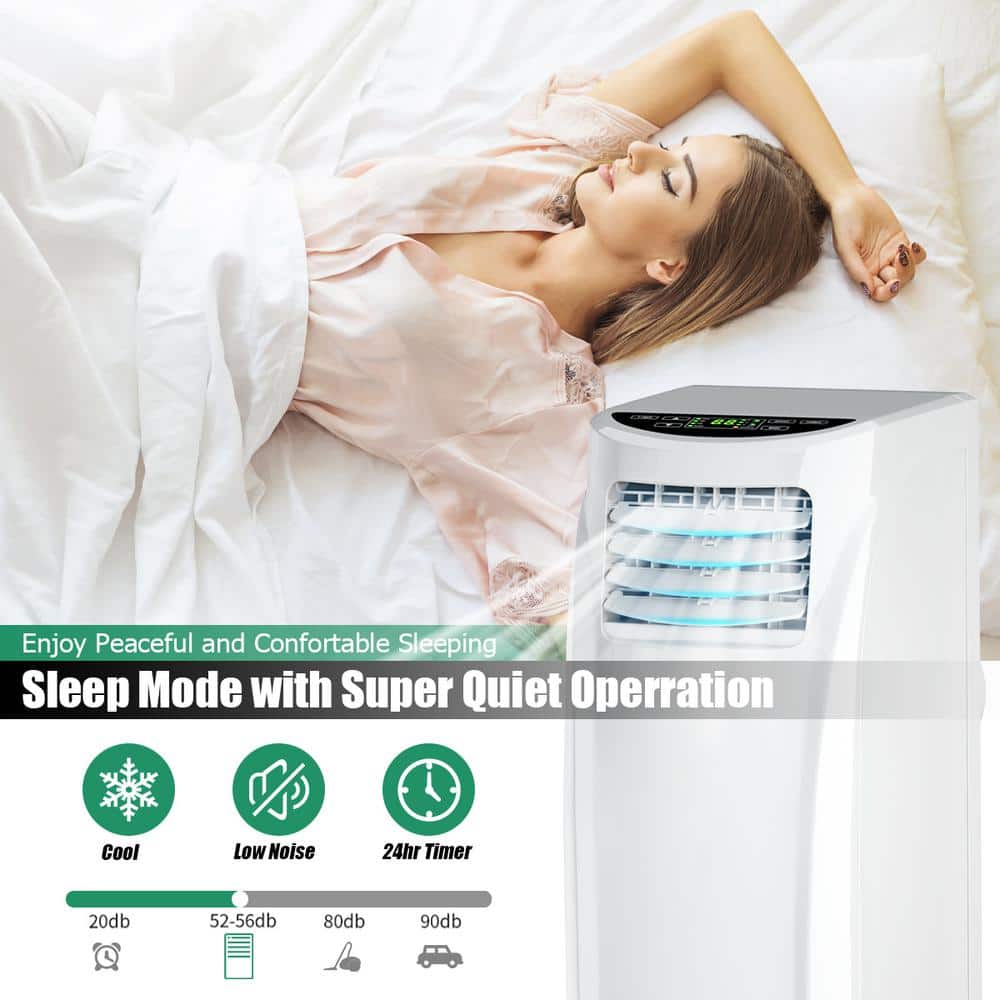 White Portable Air Conditioner with Remote and Sleep Mode