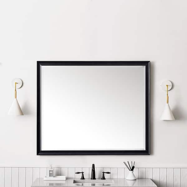 Glenbrook 48.0 in. W x 40.0 in. H Rectangular Framed Wall Mount Bathroom Vanity Mirror in Black Onyx