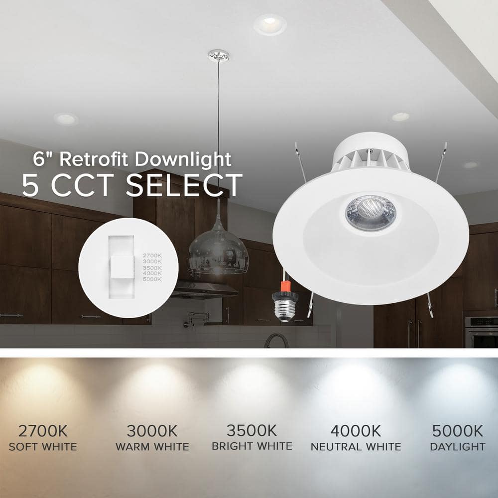 White Aluminum 7.1" Round LED Recessed Downlight