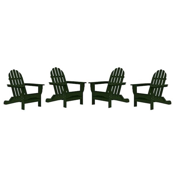 DUROGREEN Icon Forest Green Recycled Plastic Adirondack Chair (4-Pack)