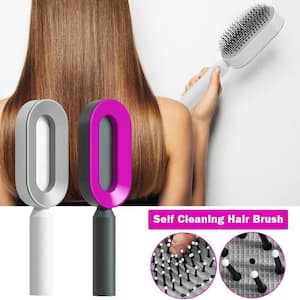 Self Cleaning Hair Brush in White, 3D Air Cushion Massager Brush, Promote Blood Circulation Anti Hair Loss