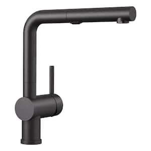 Linus Single-Handle Pull Out Sprayer Kitchen Faucet in Anthracite