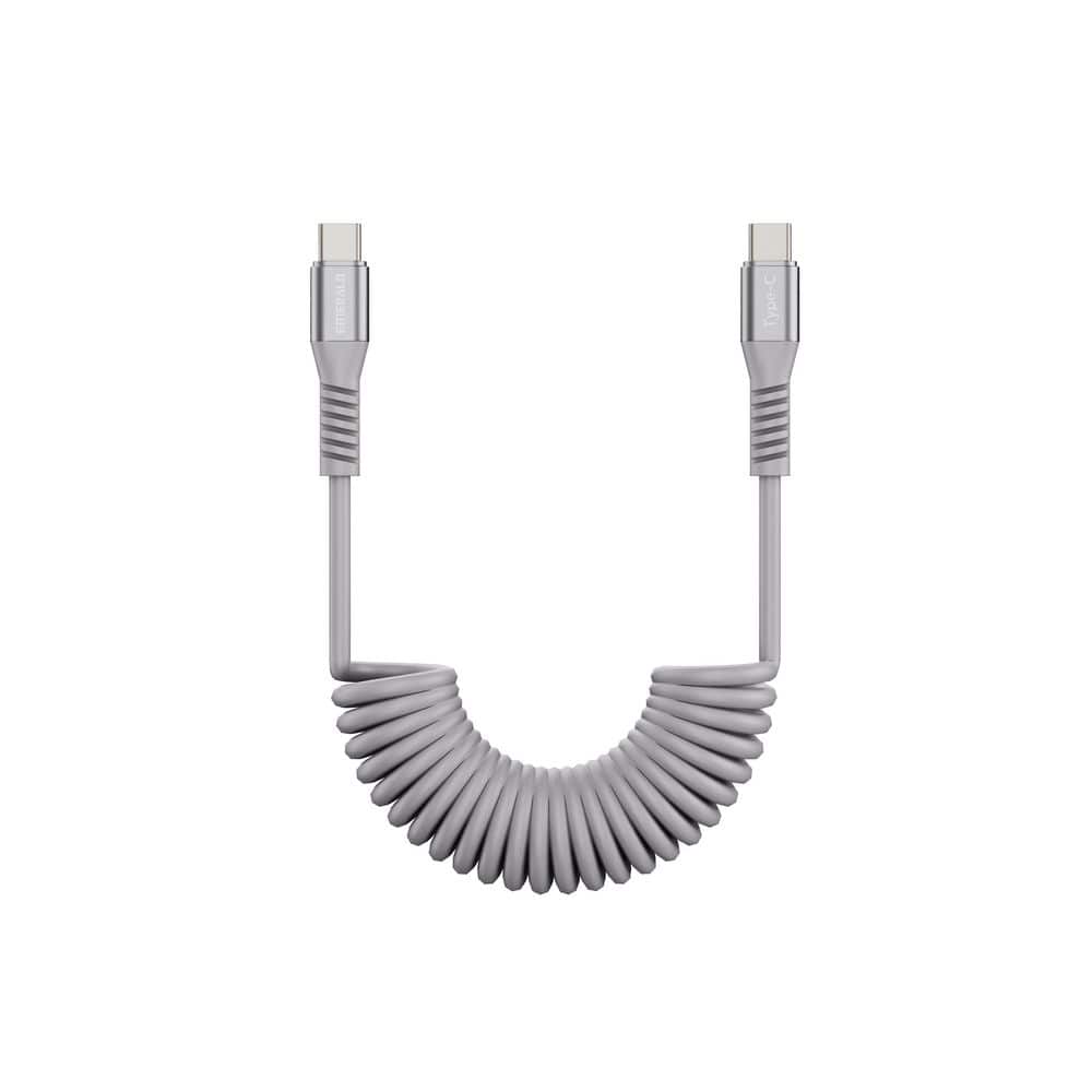 6 ft. Coiled USB-C to USB-C Cable, Fast Charging and High-Speed Data Transfer-Grey price history on PriceWatchPro