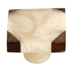 Frosted Timber Corner 1-1/2 in. (38 mm) Peach and Brown Corner Cabinet Knob