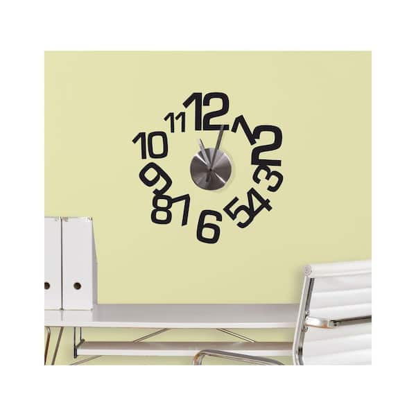 Unbranded 3.75 in. x 11.25 in. Contemporary Clock Peel and Stick Wall Decals