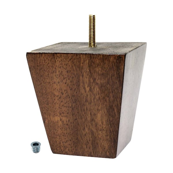 American Pro Decor 4 in. x 4 in. Stained Cherry Solid Hardwood Square Bun Foot