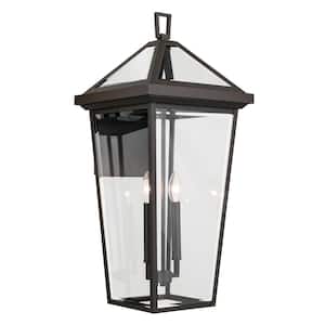 Regence 26 in. 2-Light Olde Bronze Traditional Outdoor Hardwired Wall Lantern Sconce with No Bulbs Included (1-Pack)