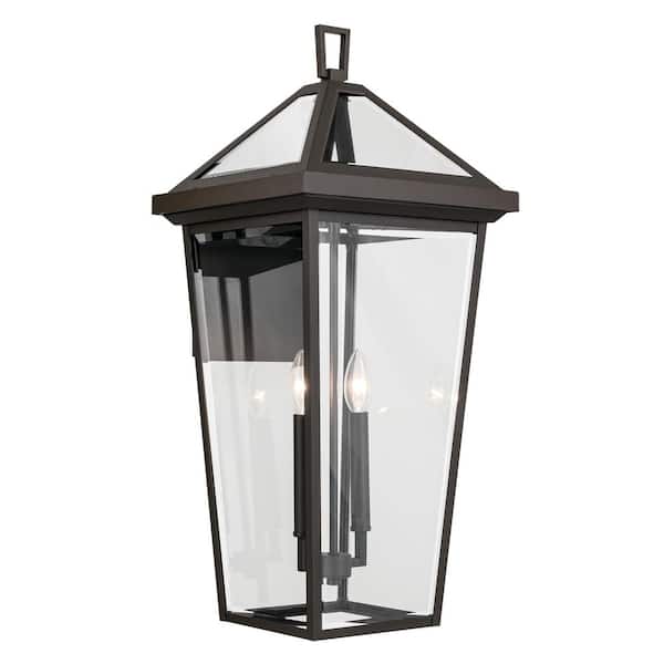 KICHLER Regence 26 in. 2-Light Olde Bronze Traditional Outdoor Hardwired Wall Lantern Sconce with No Bulbs Included (1-Pack)