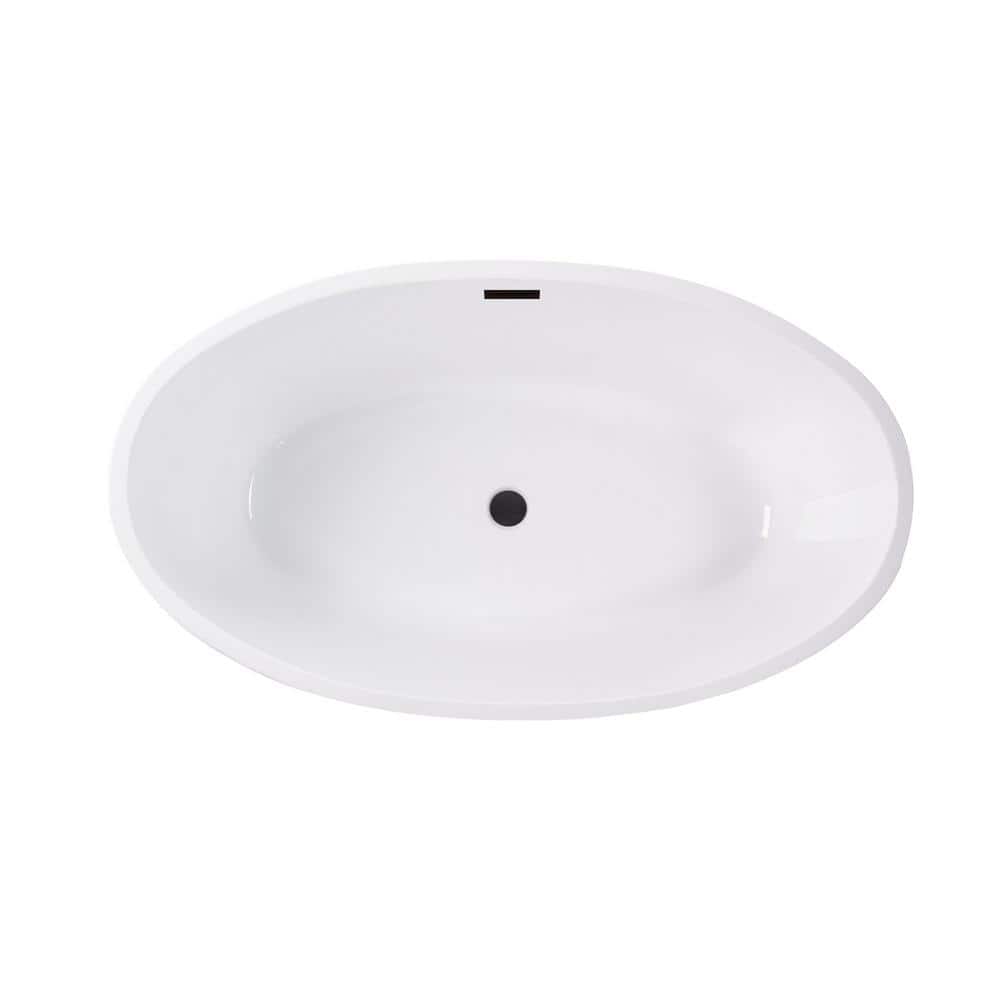 68.5" White Acrylic Freestanding Soaking Bathtub