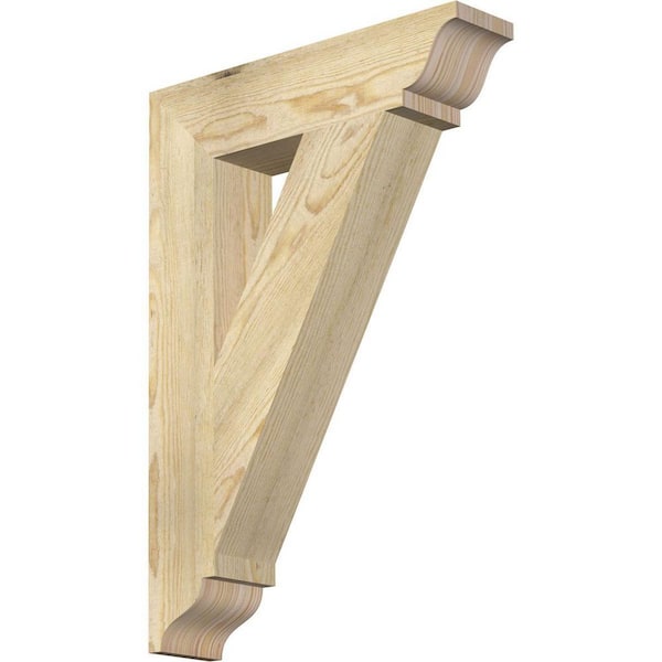 Ekena Millwork 4 in. x 26 in. x 18 in. Douglas Fir Traditional Rough Sawn Bracket