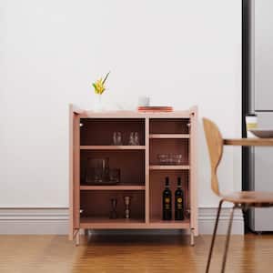 26.77 in. W x 15.75 in. D x 31.5 in. H Pink Metal Linen Cabinet with Adjustable Shelves