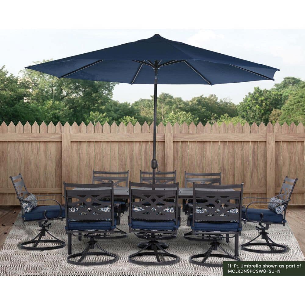 Montclair 11-Foot Navy Blue Aluminum Market Patio Umbrella