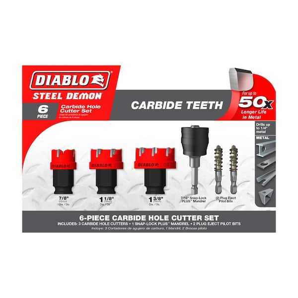 DIABLO 6 Piece Steel Demon Carbide Teeth Hole Cutter Set (6-Piece