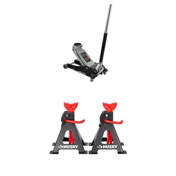 3 Ton Jack Stands and 3-Ton Aluminum/Steel Floor Jack Combo