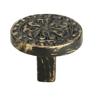 Decorative 1-1/2 in. (38mm) Antique Brass Patina Cabinet Knob