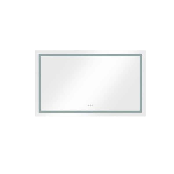 Unbranded 72 in. W x 36 in. H Rectangular Aluminum Framed LED Wall Mount Anti-Fog Modern Decorative Bathroom Vanity Mirror