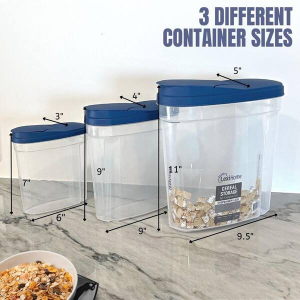 Rubbermaid Flip Top Cereal Keeper, Modular Food Storage Container, 3 Pack,  (2) 22-Cup (1) 18-Cup