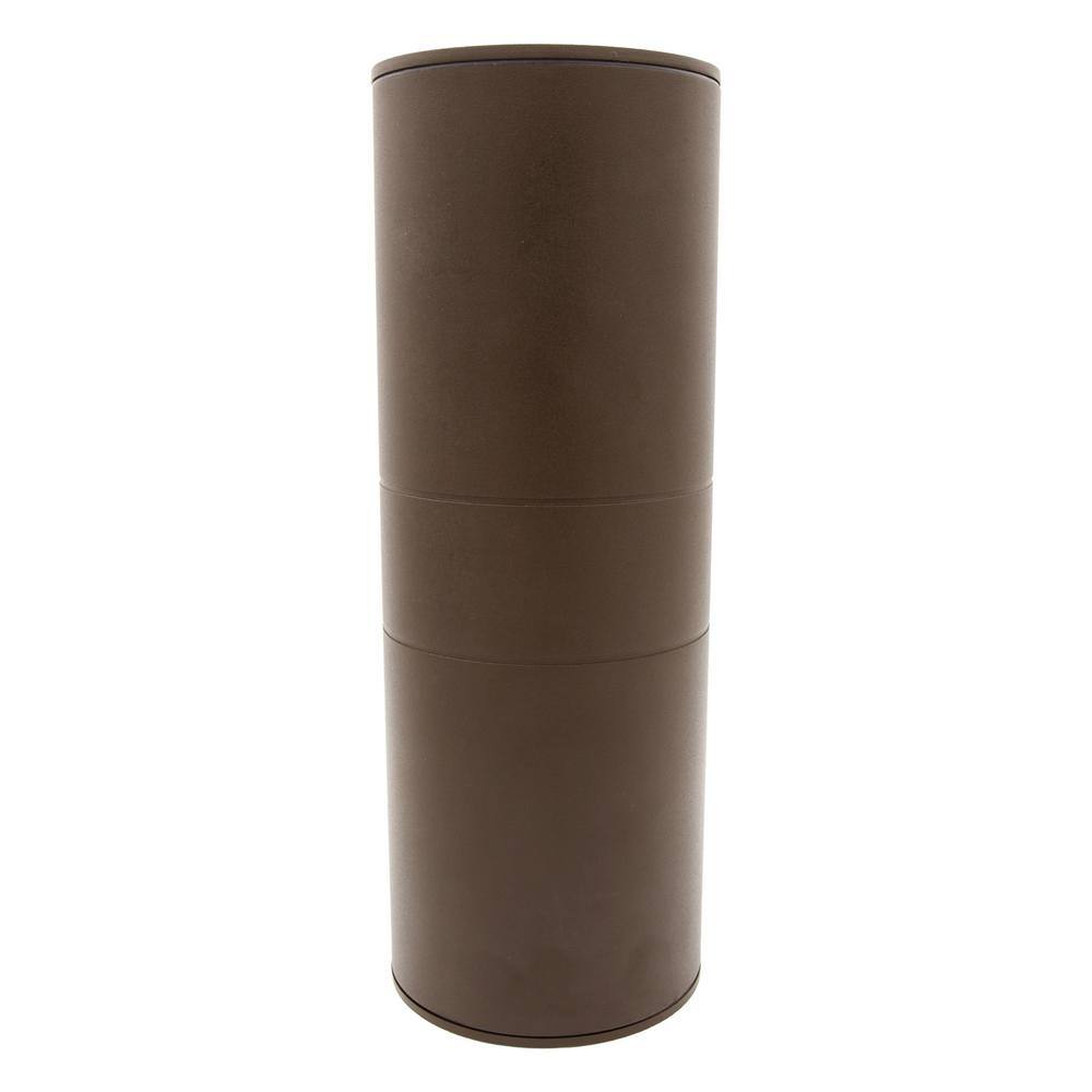 Brown Cylinder LED Outdoor Wall Sconce with Clear Glass