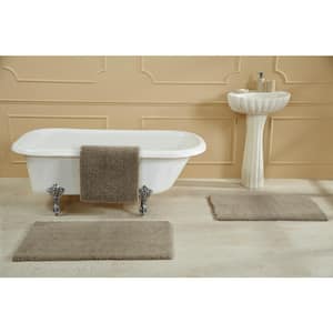 Micro Plush Collection Beige 17" x 24" 100% Micro Polyester Tufted Bath Rug