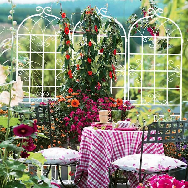 FIROMO 86.7 in. x 19.7 in., 2-Pack Metal Garden Trellis, Rustproof, Outdoor Trellis, White