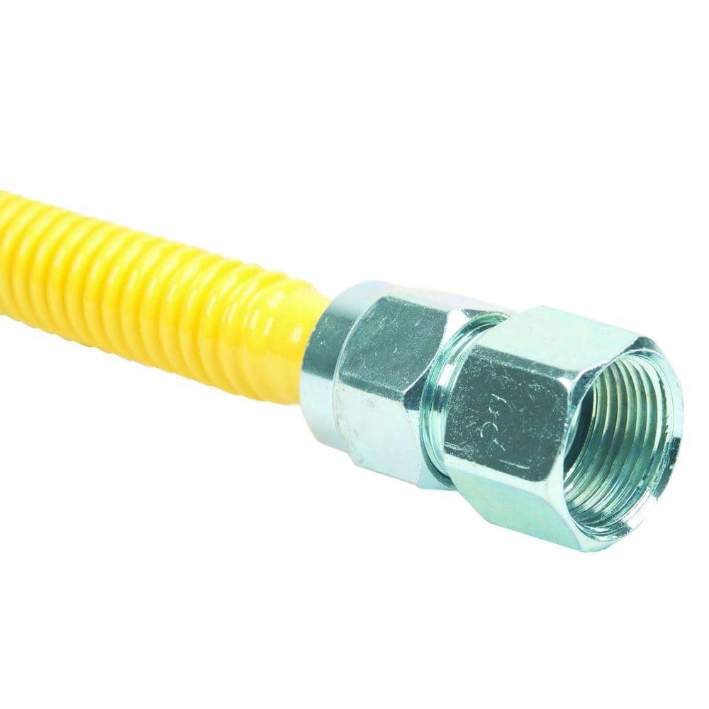 36" Yellow Coated Stainless Steel Gas Appliance Connector