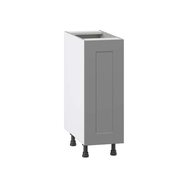 J COLLECTION Roseland 12 in. W x 24 in. D x 34.5 in. H Assembled Shaker Full Height Door Base Kitchen Cabinet in Slate Gray