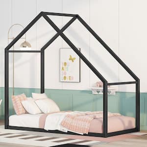 Black Twin Size Metal House Bed Kids Bed