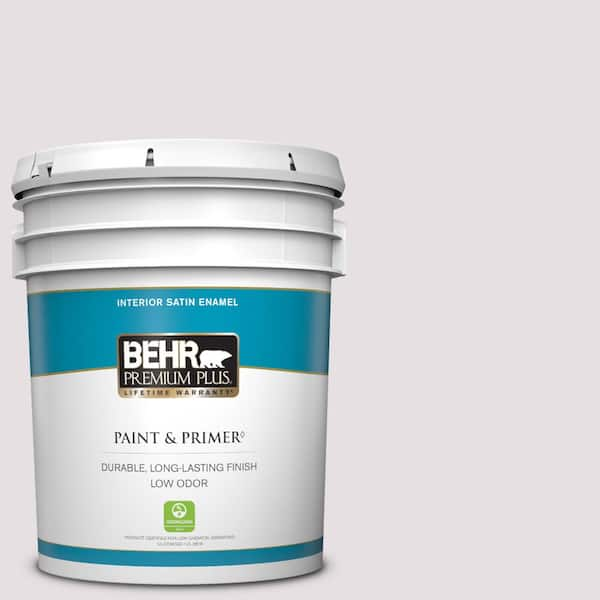 BEHR PREMIUM PLUS 5 gal. #670E-2 Pearl Violet Satin Enamel Low Odor Interior Paint & Primer