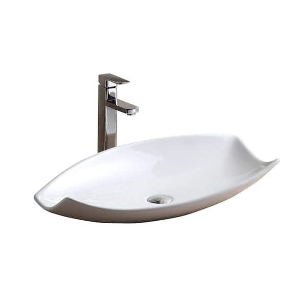 Fine Fixtures Modern Ceramic Oval Vessel Bathroom Sink with Overflow &  Reviews